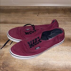Vans Burgundy Canvas Sneakers